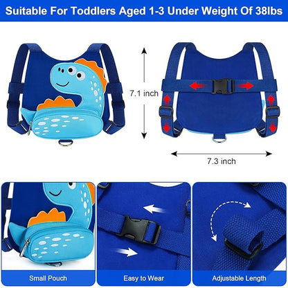 Accmor Toddler Harness Leash with Anti Lost Wrist Link, Cute Dinosaur Kids Walking Restraint Belt, Keep Child Close Hand Strap Tether for Baby Boys Girls Outdoor Travel