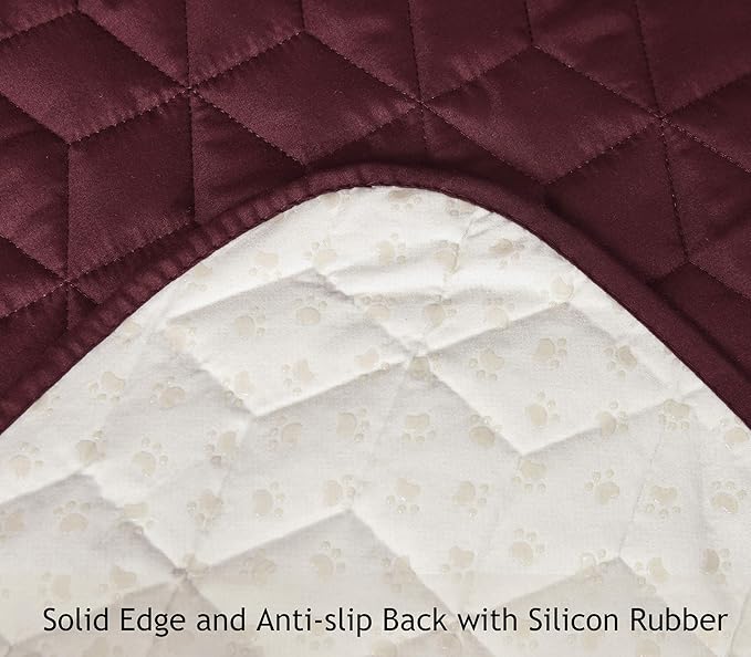 Ameritex Waterproof Nonslip Recliner Cover Stay in Place, Dog Couch Recliner Cover Furniture Protector for Pets and Kids (Burgundy, 30'')
