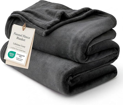 Bedsure GentleSoft Twin XL Fleece Blanket Dorm Bedding - Lightweight Soft Cozy Blankets for Bed, Sofa, Couch, Travel, Camping, Charcoal, 66"x90"