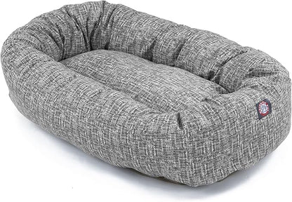 Majestic Pet 40 Inch Bagel Calming Dog Bed Washable – Cozy Soft Round Dog Bed with Spine Support for Dogs to Rest Their Head - Fluffy Donut Puppy Mat 40x29x9 (Inch) Large – Lt. Black