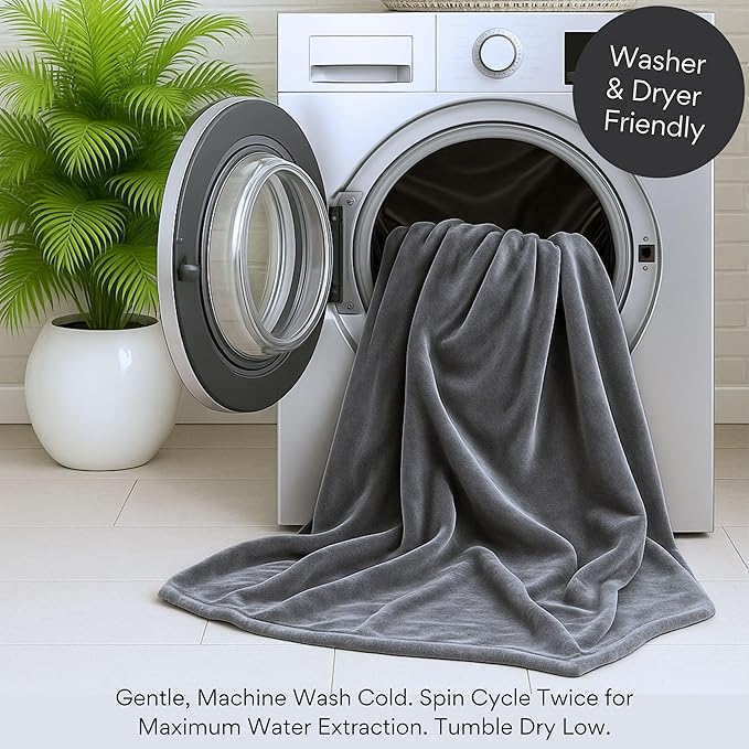 Waterproof Blanket King Size, Gray, 82x82"- Water Proof and Stain Resistant Blankets for Bed, Couch, Couples Fleece Moisture Absorbent, Layered Sheet Protector, Leakproof Protective Top Cover Throws