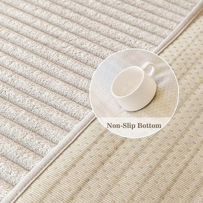 MYSKY HOME Couch Cover L Shape, 100% Waterproof Couch Cover, Couch Covers for Dogs, Non Slip Couch Covers for 3 Cushion Sofa Pet Friendly, Soft Sofa Slipcover Dog Bed Cover Protector, Oat, 35"x70.9"