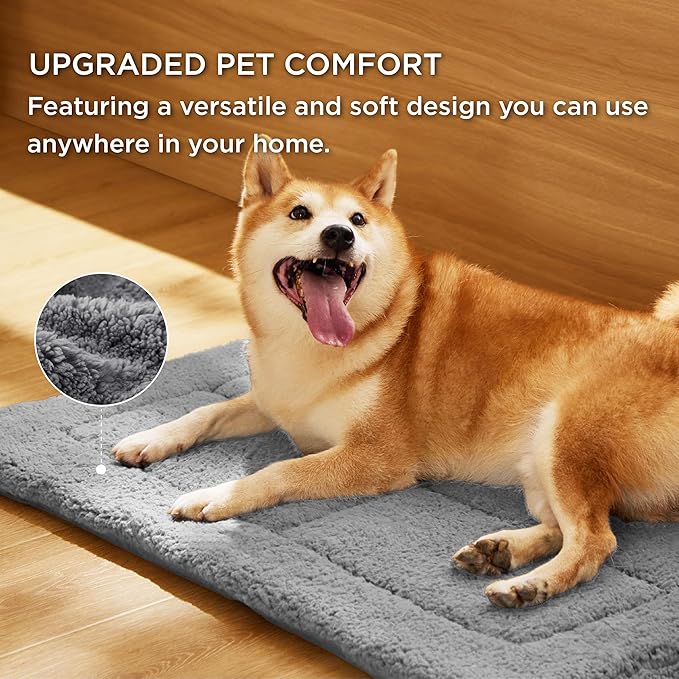 Bedsure Washable Dog Crate Bed for Small Dogs, Reversible Foam Floor Pet Mat, Versatile Lightweight Pet Crate Pad for Cages