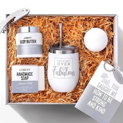 Gift for Dad, Personalized Gifts for Men, Birthday Funny Thank You Gifts for Him, Men, Husband, Father, Dad, Boss, Brother, Boyfriend, Uncle, Unique Spa Gift Set with w/ Tumbler, Self Care