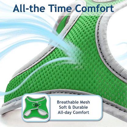 Kruz Dog Harness (Chest 13.5"-14", Weight 4–6 lbs) Athletica Adjustable Heavy Duty No Choke Puppy Vest for Small Dogs Lightweight Air Mesh, Reflective, Puppy Essentials – Mint Green, X-Small