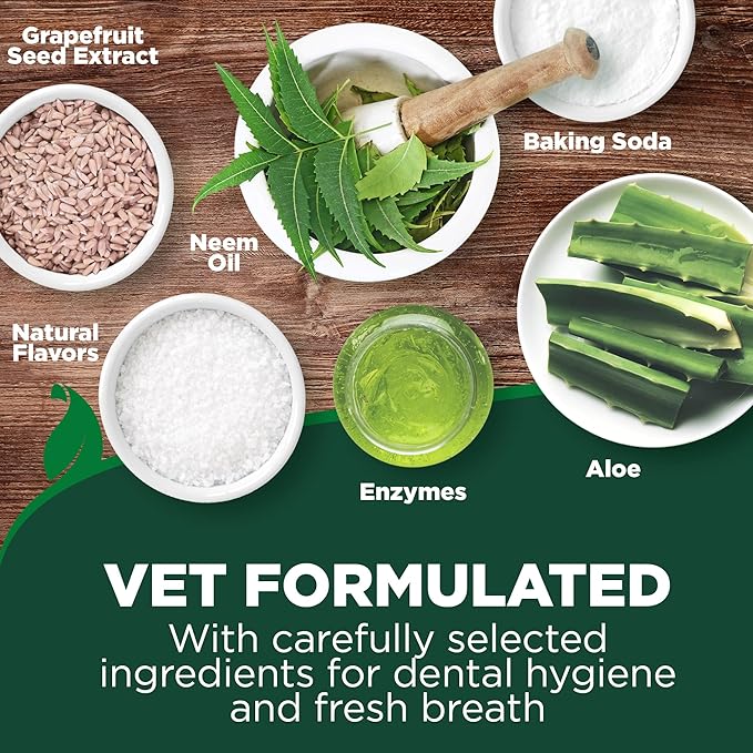 Vet's Best Dog Toothpaste & Dog Toothbrush, Dental Kit, Plaque Remover for Teeth, Whitens Teeth, Freshens Canine Breath, Veterinarian Formula, Finger Toothbrush Included