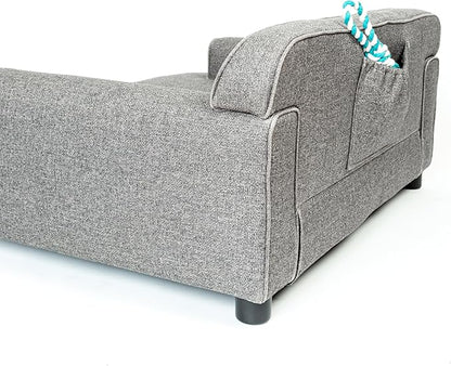 Design59 Premium Large Dog Sofa Bed, Holds 160 Lbs, 38 inch. Luxury Dog Bed with Removable Washable Performance Fabric Cushion for Comfort Sleep, Joint Support for Different Pet Sizes