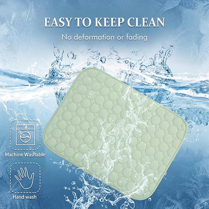 MICROCOSMOS Summer Cooling Mat & Sleeping Pad- Water Absorption Top, Materials Safe, Easy Carry, EZ Clean. Keep Cooling for Pets, Kids and Adults.(Green, 36" x24")