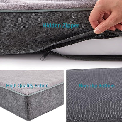Orthopedic Memory Foam Dog Bed, Cooling Dog Beds for Extra Large Dogs -Waterproof Pet Bed for Crate with Removable Washable Cover, XL(41inch,90Lbs)