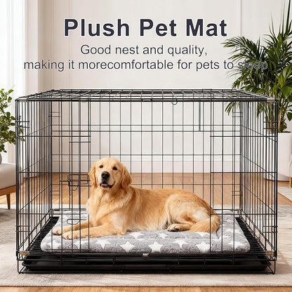 pobopobo Dog Bed Mat, Reversible Crate Pads for Small/Medium/Large Dogs & Cats Sleeping, Portable & Soft, Dog Beds Crate Pad - Machine Washable Mat Bed Kennel Mat Cat Bed