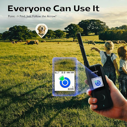 Aorkuler GPS Dog Tracker – No Phone, No Signal, No Subscription | Real-Time Direction & Distance Up to 3.5 Miles | Built for Hiking, Farms & Off-Grid Adventures (Tracker 2)