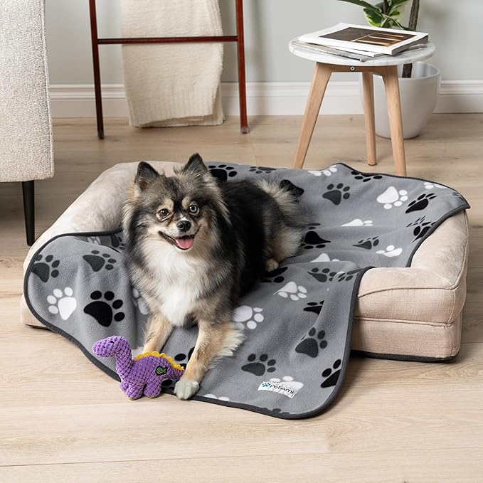 PetAmi Waterproof Dog Blanket for Medium Large Pets Dogs Cats, Pet Couch Cover Protector for Furniture, Reversible Washable Soft Fleece Cat Blanket for Bed Couch Sofa, 40x60 (Taupe/Beige)