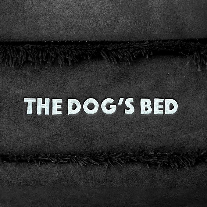 The Dog’s Bed Orthopedic Memory Foam Dog Bed with Bolsters for Medium Dogs, Waterproof Washable Cover, Anti-Slip Base, Calming Surface – CertiPUR-Certified Foam, Plush Fabric, Black Plush, Medium