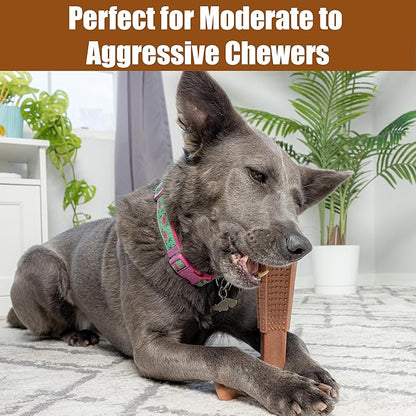 SPOT Bam-Bones Plus Coffee Wood T-Bone Dog Chew Toy, Beef Flavor, Nylon and Coffee Wood Fiber Blend, Durable Chew for Heavy Chewers and Dogs Under 90 lbs, Non-Splintering Dental Chew, 7 Inch