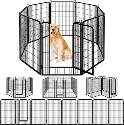 Topeakmart Dog Playpen Outdoor Puppy Exercise Pen Indoor Portable Pet Fence for Yard/RV Camping, 47 Inch 8 Panels