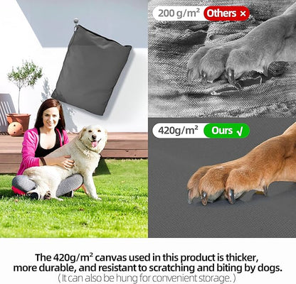 Sytopia 47 Inch Canvas Indestructible Outdoor Dog Bed for XXL Dogs, Chew Proof Dog Bed with Waterproof Washable Removable Cover, Indoor Patio Pet Pad for Crate, Dark Grey
