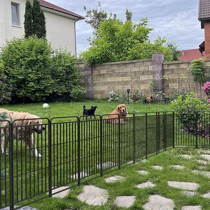 Kfvigoho Heavy Duty Dog Playpen: 24 Steel Panels 47" Height, Square Steel Pipe with Reinforced Crossbars, 54FT 227 Sq.ft Portable Fence for Yard RV Camping, Snowy Black