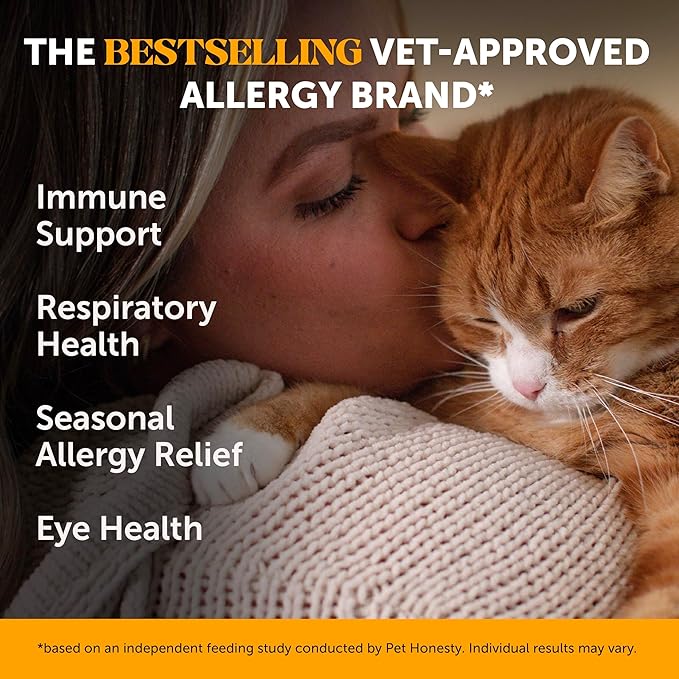 Cat Immune Support Lysine – Allergy Relief & Immune Health Supplement for Cats with L-Lysine, Colostrum, Quercetin & Omega-3 – Soothes Sneezing, Runny Nose & Itchy Skin Chicken, (90-Day Supply)