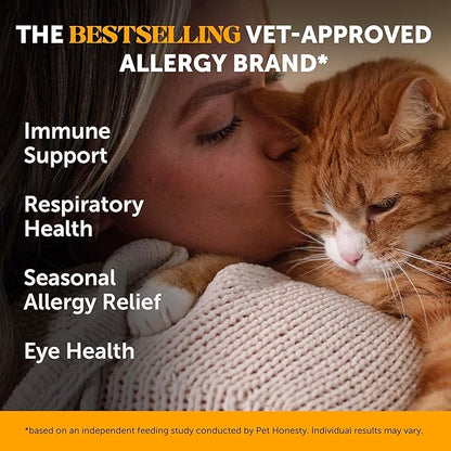 Cat Immune Support Lysine – Allergy Relief & Immune Health Supplement for Cats with L-Lysine, Colostrum, Quercetin & Omega-3 – Soothes Sneezing, Runny Nose & Itchy Skin Chicken, (90-Day Supply)