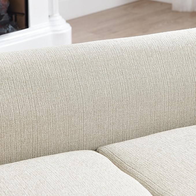 Dog Sofa Bed for Medium Dogs with Backrest and Armrest, Memory Foam Dog Sofa Couch, Modern Elevated Pet Couch Bed with Wooden Legs, Beige