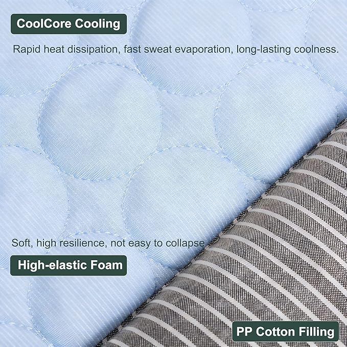 RPGT Summer Pet Self Cooling Mat No Electricity Required Kennel Bed Pad 18"x 22" Sleeping Mat Keeps Dogs and Cats Cool Ideal for Home and Travel