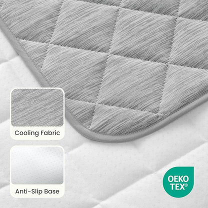 COZY KISS Dog Cooling Mat 20"x30" Q-Max>0.4, Waterproof Pet Bed Cover, Non-Slip Dog Bed Mat, Washable Cooling Pad for Small Dogs, Cats, Crate, Couch, Furniture Protector (Gray)