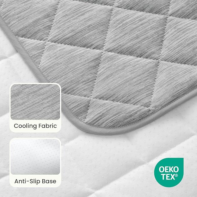 COZY KISS Dog Cooling Mat 27"x36" Q-Max>0.4, Waterproof Pet Bed Cover, Non-Slip Dog Bed Mat, Washable Cooling Pad for Small Dogs, Cats, Crate, Couch, Furniture Protector(Gray)