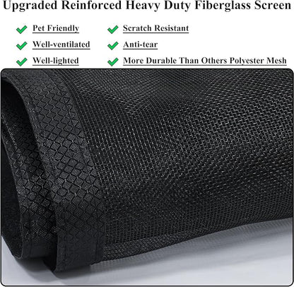 Magnetic Screen Door Upgraded-Model Full Strip Magnets,Reinforced Heavy Duty Mesh Screen Doors Magnets,Full Frame Seal Retractable Door Screen Magnetic Closure for Single Front Patio Sliding Door
