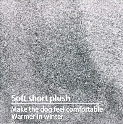 Dog Bed Cover 53L x 36W x 4H Inch,Heavy Duty Durable Waterproof Fluffy Soft Short Plush Replacement Dog Bed Covers,Washable Removable Pet Bed Mattress Cover with Zipper.Grey