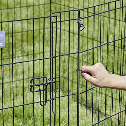 MidWest Homes for Pets 48-Inch Exercise Pen, for Indoor and Outdoor Use, 16 Sq Feet of Play, Single Door Folding Dog Pen, with Large Door Opening & Secure Latch, Easy to Set Up, Foldable Dog Playpen