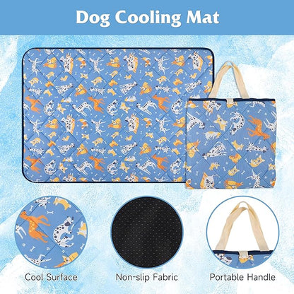 55.1"x40.2" Foldable Dog Cooling Mat, Washable Cooling Mat for Dogs, Soft Blanket for Dogs and Cats, Large