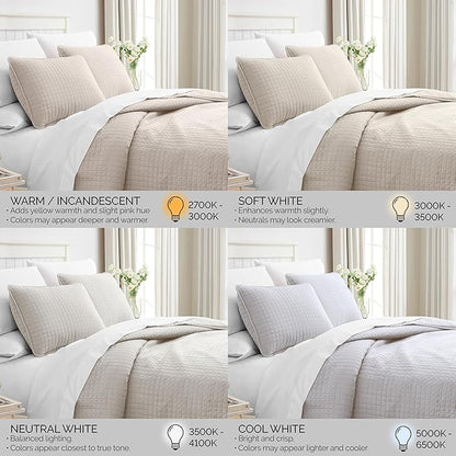 Southshore Fine Living, Inc. Twin Quilt Bedding Set, Microfiber Quilt Comforter, XL Twin Bedspread Coverlet, Pet Hair Resistant Bedding Set, Natural Beige Bedspread with Matching Pillow Sham, Bone
