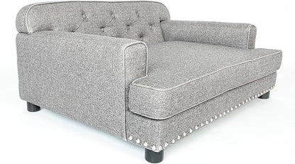 Design59 Premium Large Dog Sofa Bed, Holds 160 Lbs, 38 inch. Luxury Dog Bed with Removable Washable Performance Fabric Cushion for Comfort Sleep, Joint Support for Different Pet Sizes