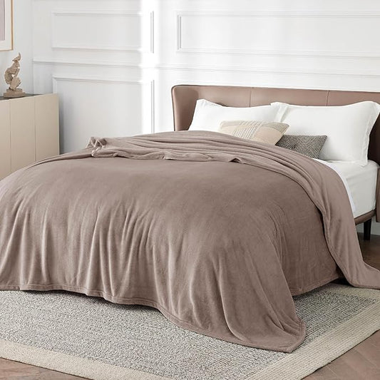 Bedsure GentleSoft Fleece King Size Blankets for Bed Mocha Brown - Soft Lightweight Plush Cozy Fuzzy Luxury Microfiber, 108x90 inches