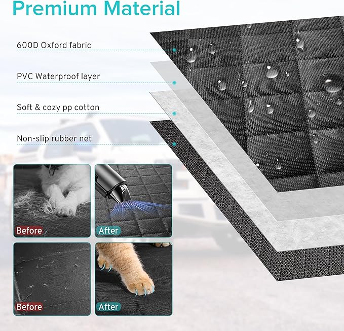 Dog Car Seat Cover Compatible with Honda Civic Accord HRV HR-V Si Sedan Hatchback Sport LX EX EX-L Hybrid Rear Back Seat Accessories, Waterproof Pet Bench Backseat Covers with Backing 2000-2026
