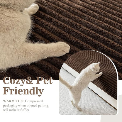 MYSKY HOME 100% Waterproof Couch Cover, Couch Covers for Dogs Washable, Non Slip Couch Covers for 3 Cushion Sofa Pet Friendly, Sofa Covers Furniture Protector, Dog Bed Cover, Chocolate, 35"x82.7"