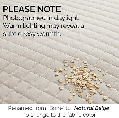 Southshore Fine Living, Inc. Full/Queen Quilt Bedding Set, Microfiber Quilts Queen Size, Coverlet, Stain & Pet Hair Resistant Bedding, Full Size Bedspread with 2 Pillow Shams, Natural Beige