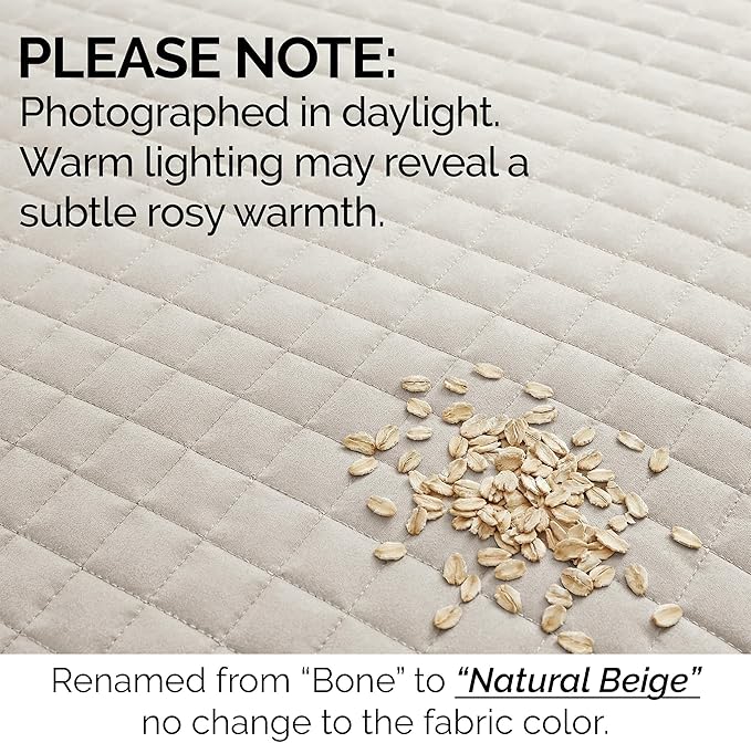 Southshore Fine Living, Inc. King Quilt Bedding Set, Quilted Comforter, Coverlet Bed Spread for California Kings, Luxury Bedding King Quilt Set, Lightweight Quilted Bedspread w/Shams, Natural Beige