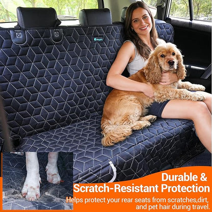 Meginc Back Seat Dog Car Seat Cover, Waterproof Car Seat Protector for Cars SUVs Trucks, Heavy Duty Non-Slip Split Bench, Dog & Kid Proof, Easy Clean, (54" W)