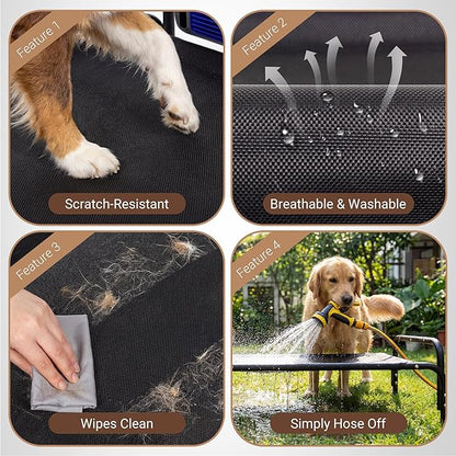 Tailwaggz Elevated Outdoor Dog Bed with Fan - Cooling Dog Bed for Large Dogs, Waterproof Cot Easy to Assemble, 3 Wind Speed, Raised Dog Bed with Washable Mesh Cover, Durable, Non Slip, Up to 85 lbs