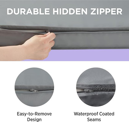 LE SURE Waterproof Dog Bed Cover Replacement Washable - Large Size for Pet Mat 36x27x3 Inches, Grey