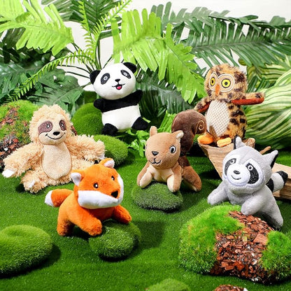 Skylety 7 Pieces Hide and Seek Dog Toys Activity Puppy Chew Squeaky Toys Plush Stuffing Burrow Woodland Stuffing with Squeakers for Small Medium Pets Dogs Puppy Gift(Cute,Medium)