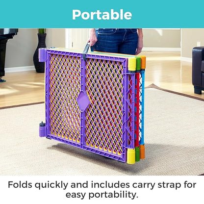 Toddleroo by North States - Superyard Colorplay Ultimate Play Yard: Freestanding 6 Panel Baby Playpen - Indoor/Outdoor Use - Made in USA - Encloses Up to 18.5 Square Feet - 26 Inches Tall - Colorplay
