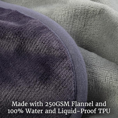 Lavish Home Waterproof Blanket - 80x80 King-Size Blanket for Kids, Pets, and Outdoors - Throw for Bed, Couch, Chair and Car (Purple)