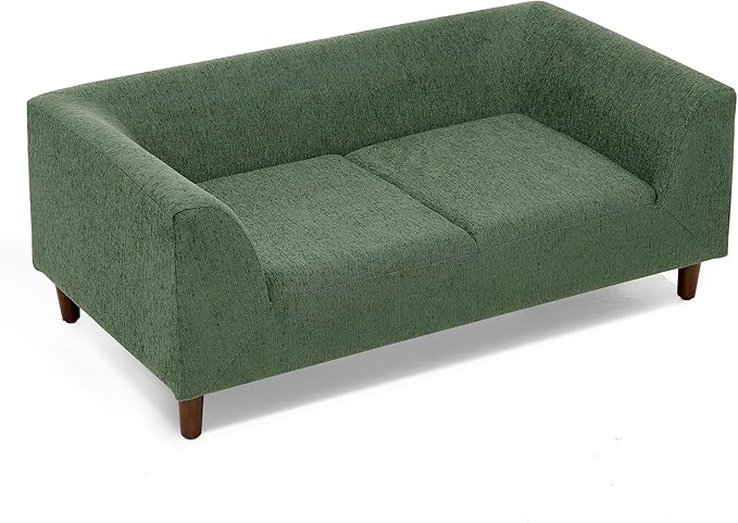Dog Sofa Couch for Medium Dogs with Backrest and Armrest, Memory Foam Dog Sofa Bed, Modern Elevated Pet Couch Bed with Wooden Legs, Green