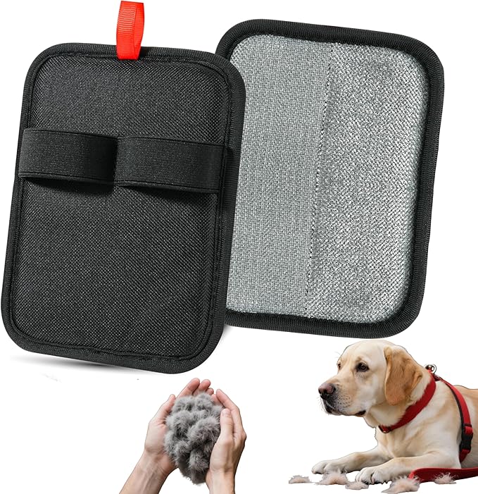 Pet Hair Remover,Static Electricity Grooming Mitt Tool,Machine-Washable for Dog Cat Hair Effortless Lint & Fur Remover for Couch,Carpet,Furniture & Car Seat（2PCS ）
