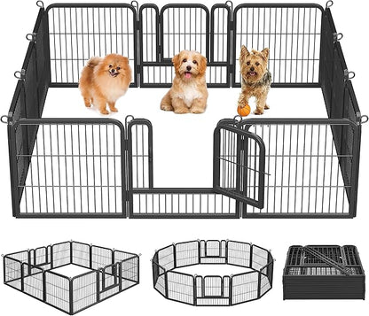 Topeakmart Dog Playpen Outdoor Puppy Exercise Pen Indoor Portable Pet Fence for Yard/RV Camping, 24 Inch 12 Panels