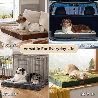 Bedsure Large Dog Bed for Crate - Comfy Flat Pet Beds with Removable Washable Cover, Orthopedic Egg Crate Foam Crate Mat, Suitable for Pet Up to 50 lbs