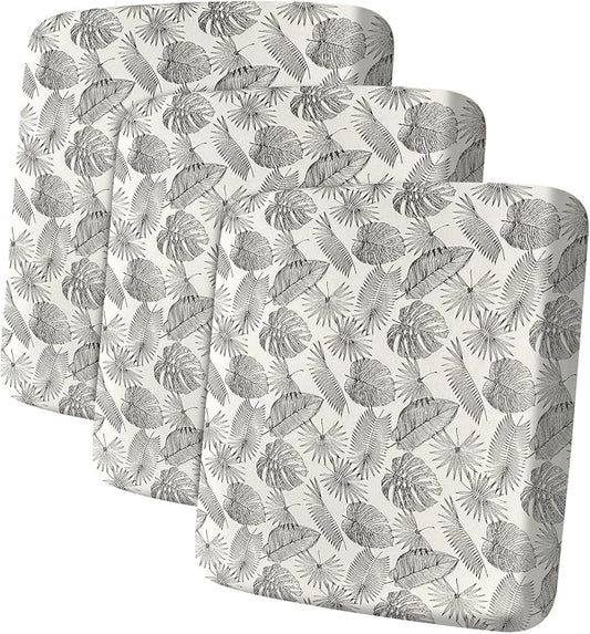 ANARACHON Leather Look Couch Cushion Covers Sofa Seat Slipcovers Sets Couches Furniture Protector for Sectional Armchair Loveseat Pets Kids Stretch Spandex Fabric (3 Cushion Sofa, Beige Leaf)
