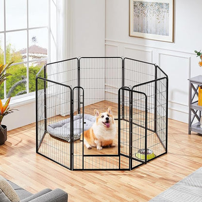 Topeakmart Unleashed Dog Playpen 40 inch 8-Panel Portable Pet Fence for Small/Medium/Large Dogs | Indoor, Outdoor, Yard & RV Camping Use